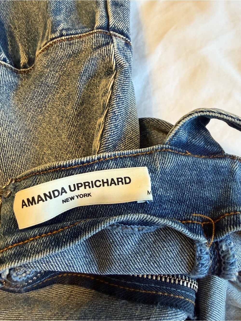 Amanda Uprichard Light Blue Denim Romper Overalls - Picture 4 of 5